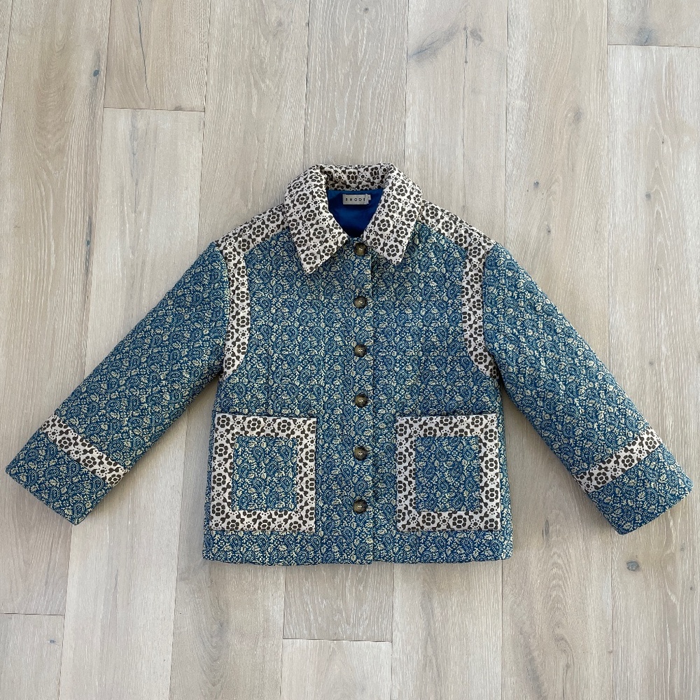 RHODE quilted patchwork blue jacket size S - image 1
